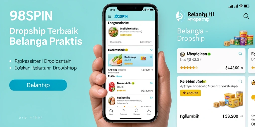 Antarmuka aplikasi 98SPIN yang intuitif dan fungsional untuk belanja dropship.