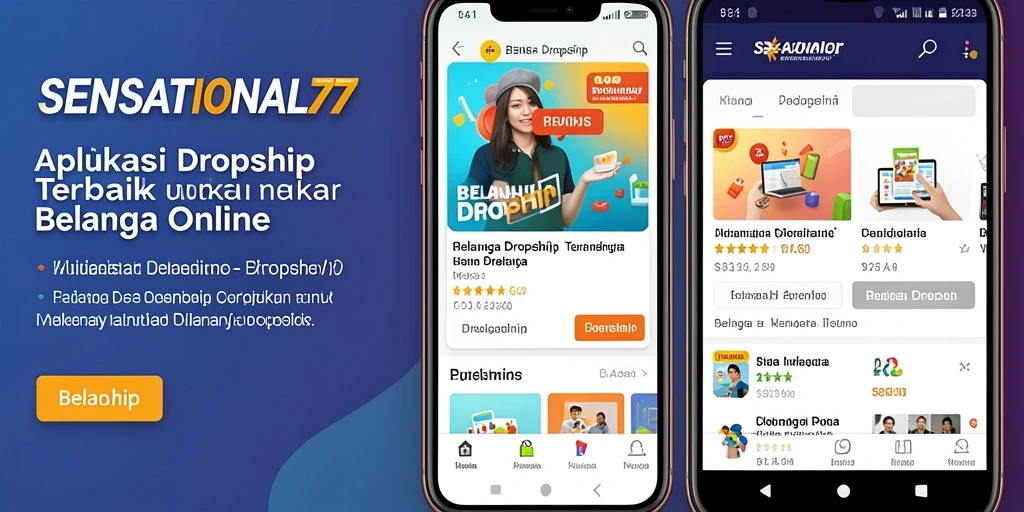 Antarmuka pengguna SENSATIONAL77 yang menampilkan fitur Dropship dan mudah dinavigasi.