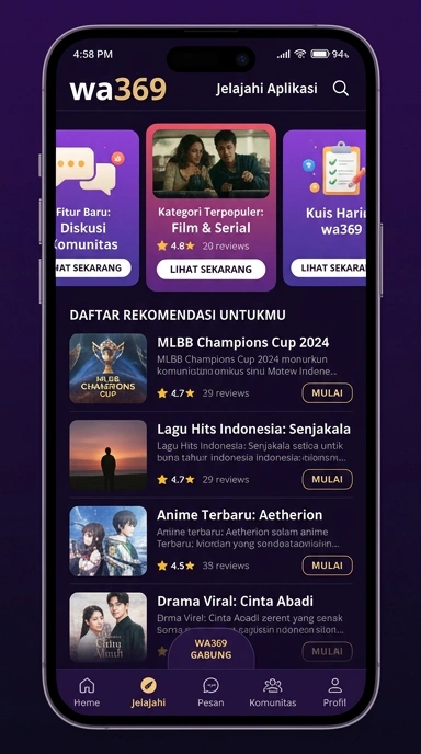Tampilan katalog aplikasi wa369