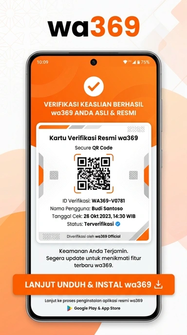 Tampilan kanal resmi wa369